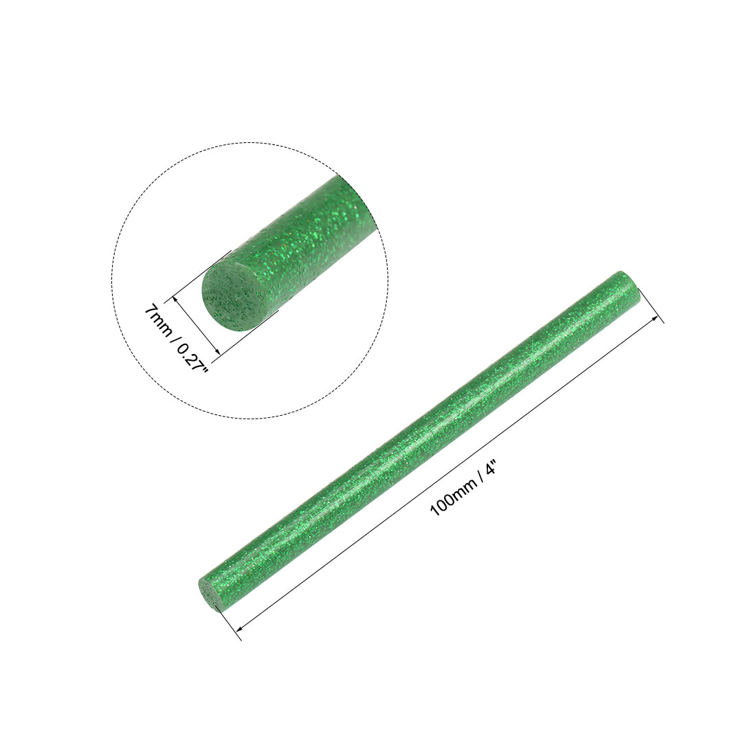 uxcell Uxcell Mini Hot Glue Gun Sticks 4-inch x 0.27-inch for Glue Guns, Glitter Green 16pcs
