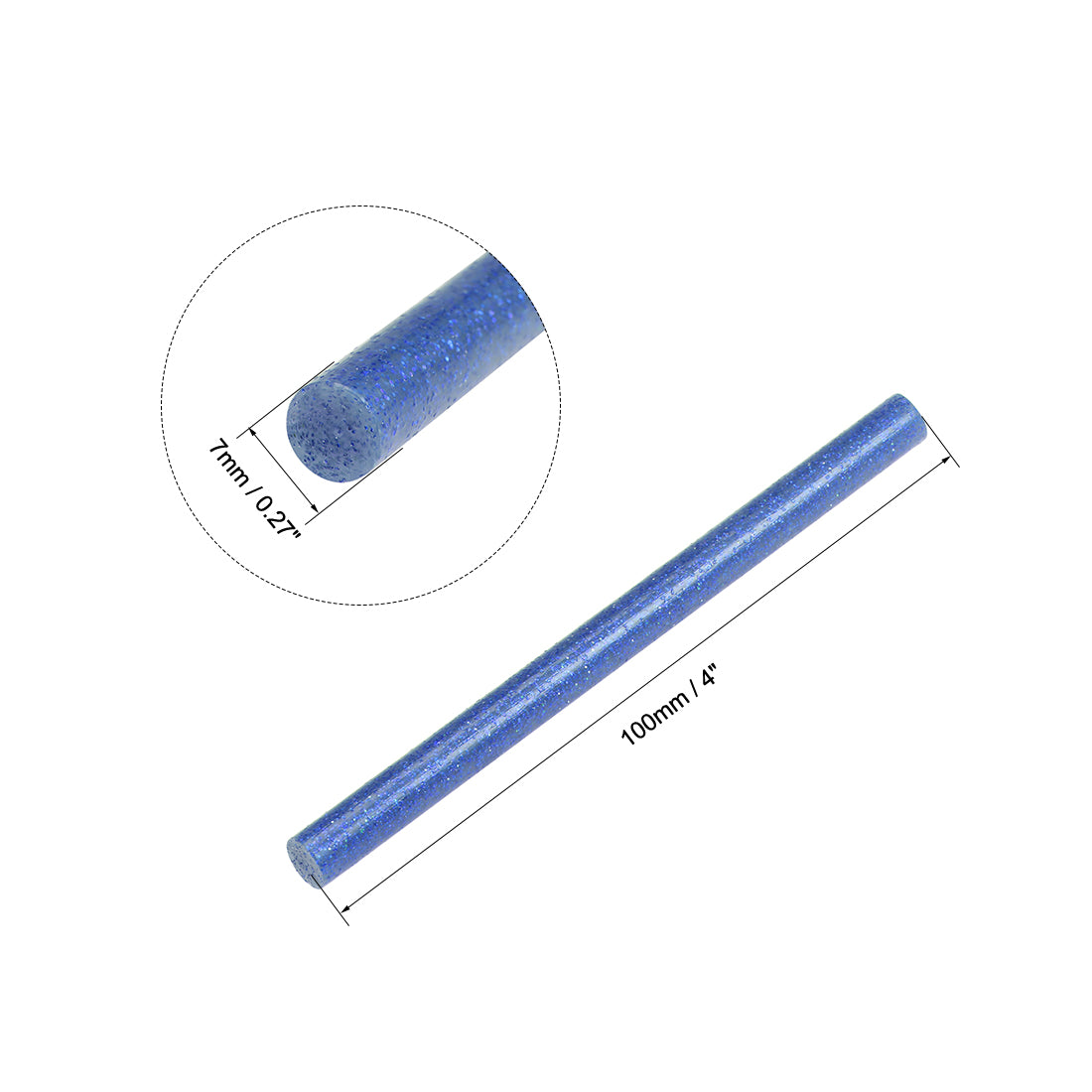 uxcell Uxcell Mini Hot Glue Gun Sticks 4-inch x 0.27-inch for Glue Guns, Glitter Blue 16pcs