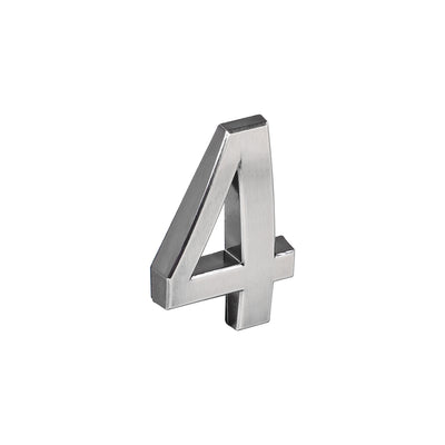 Harfington Uxcell Self Adhesive House Number ABS Plastic Numbers Nickel Plated Brushed