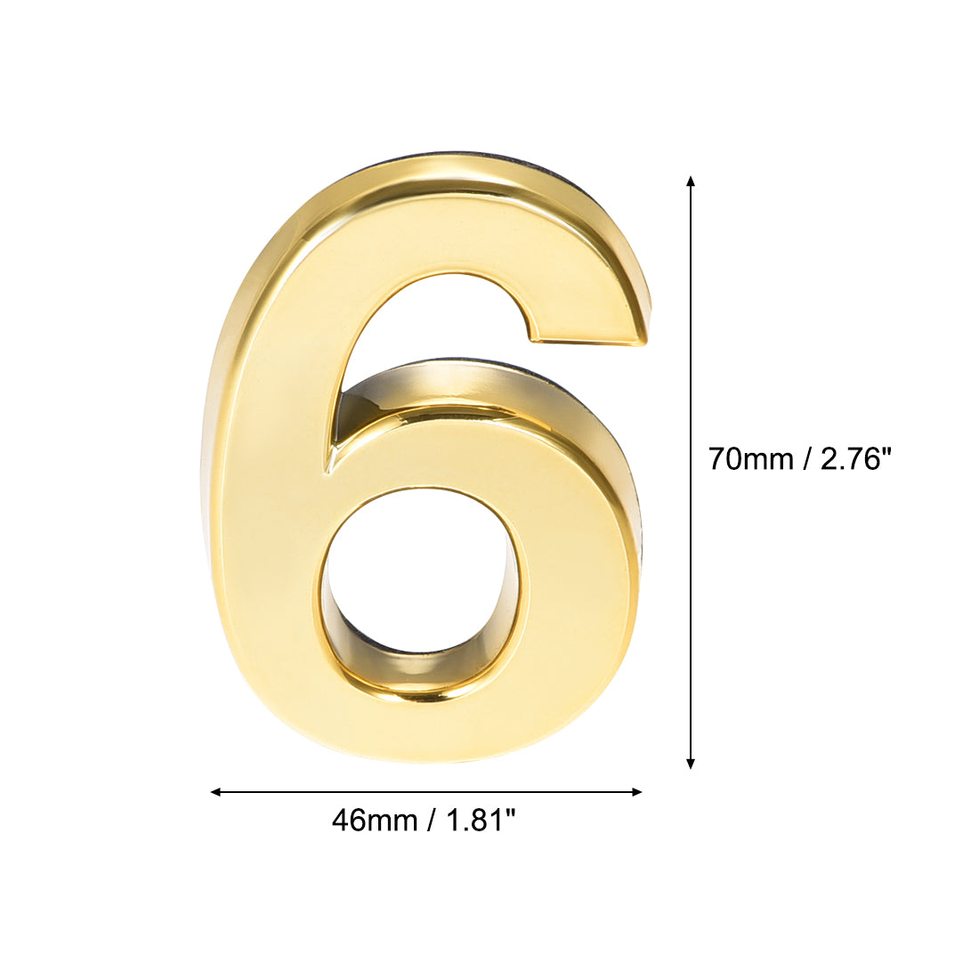 Uxcell Uxcell Self Adhesive House Number 2.76 Inch ABS Plastic Number 2 for House Hotel Mailbox Address Sign Gold Tone