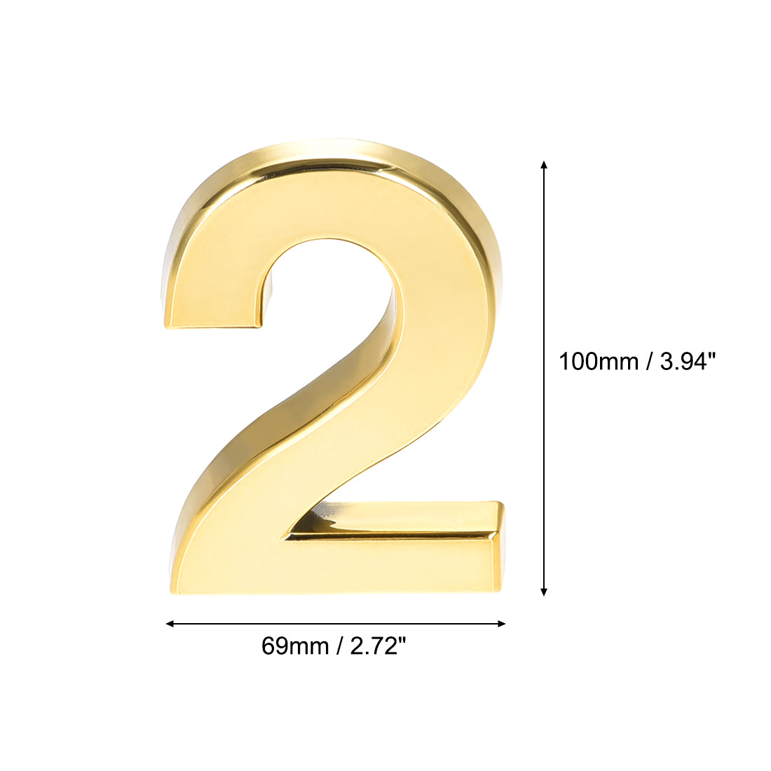 Uxcell Uxcell Self Adhesive House Number 3.94 Inch ABS Plastic Number 9 for House Hotel Mailbox Address Sign Gold Tone
