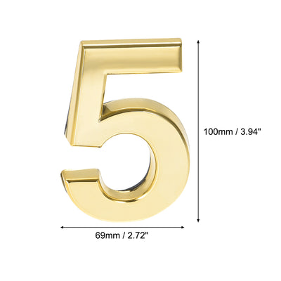 Harfington Uxcell Self Adhesive House Number 3.94 Inch ABS Plastic Number 9 for House Hotel Mailbox Address Sign Gold Tone