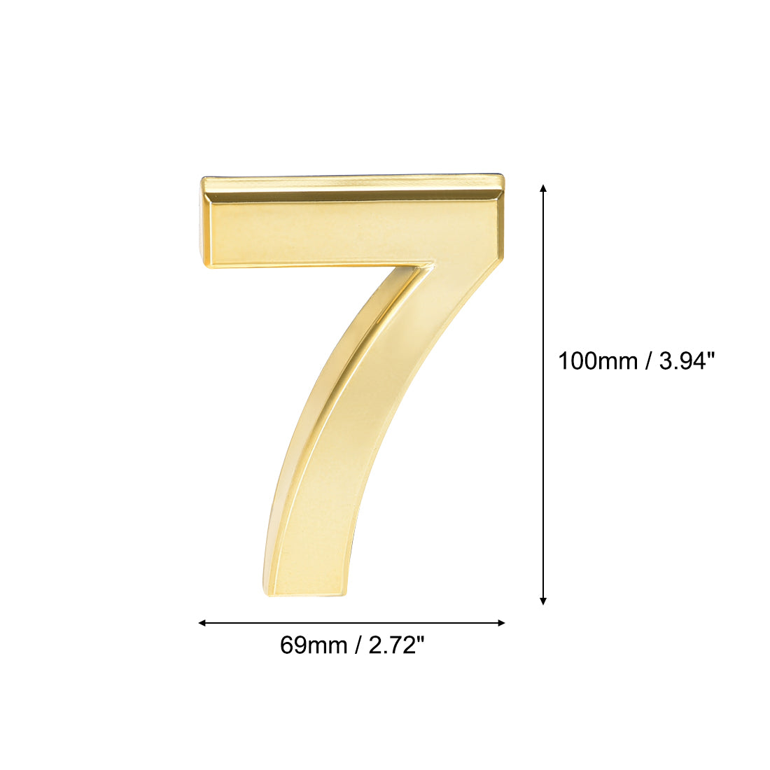 Uxcell Uxcell Self Adhesive House Number 3.94 Inch ABS Plastic Number 9 for House Hotel Mailbox Address Sign Gold Tone