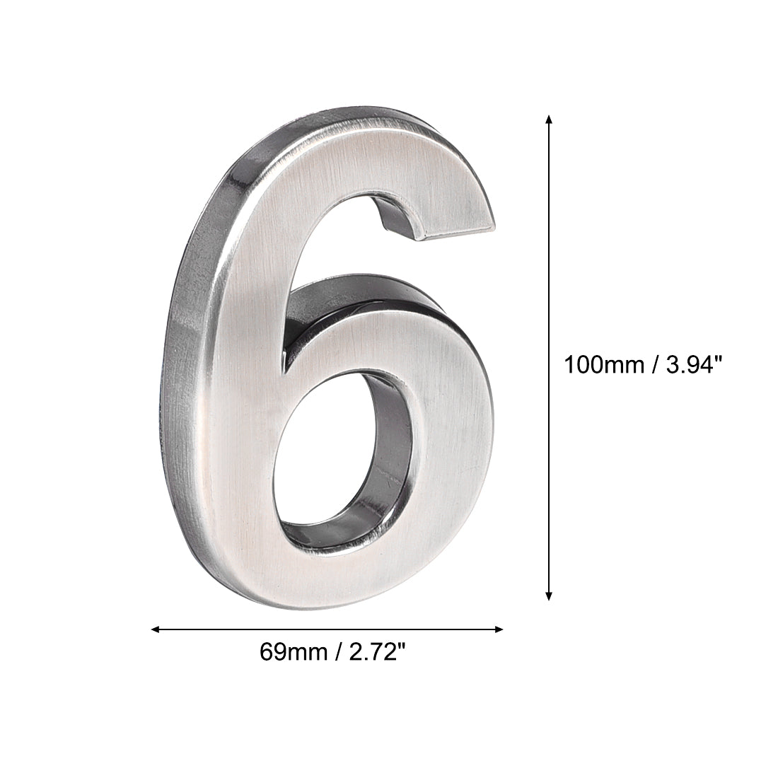 Uxcell Uxcell Self Adhesive House Number 3.94 Inch ABS Plastic Number 4 for House Hotel Mailbox Address Sign Nickel Plated Brushed