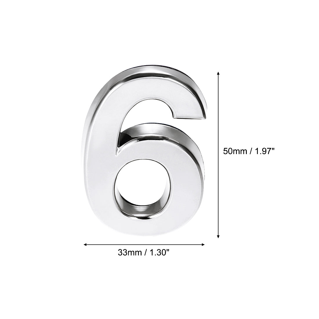 Uxcell Uxcell Self Adhesive House Number 1.97 Inch ABS Plastic Number 4 for House Hotel Mailbox Address Sign Silver Tone