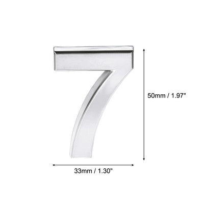 Harfington Uxcell Self Adhesive House Number 1.97 Inch ABS Plastic Number 4 for House Hotel Mailbox Address Sign Silver Tone