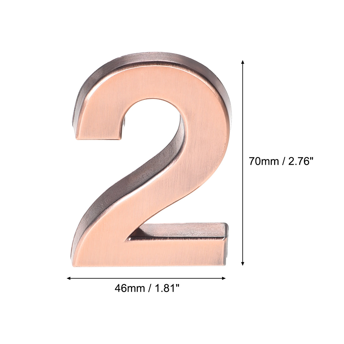 Uxcell Uxcell Self Adhesive House Number 2.76 Inch ABS Plastic Number 0 for House Hotel Mailbox Address Sign Copper Brushed