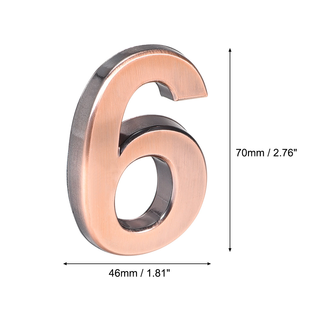 Uxcell Uxcell Self Adhesive House Number 2.76 Inch ABS Plastic Number 0 for House Hotel Mailbox Address Sign Copper Brushed