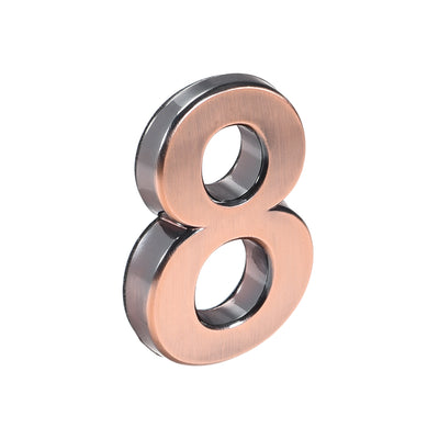 Harfington Uxcell Self Adhesive House Number 2.76 Inch ABS Plastic Number 0 for House Hotel Mailbox Address Sign Copper Brushed