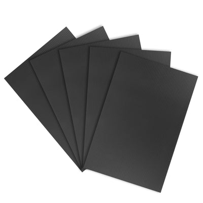 Harfington Uxcell Corrugated Plastic Sheets,3mm Black Blank Yard Lawn Signs,8Inch x 12Inch 5pcs