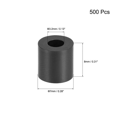Harfington Uxcell ABS Round Spacer Washer 5.4mm ID 9mm OD 5mm Height for M5 Screws Black 500Pcs