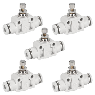 Harfington Uxcell Air Flow Control Valve, In-line Speed Controller Union Straight, 4mm Tube Outer Diameter 5Pcs