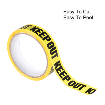 Harfington Uxcell Caution Warning Stripe Sticker Adhesive Tape KEEP OUT Marking, 82 Ft x 1 Inch(LxW), Yellow Black for Workplace Wet Floor Caution