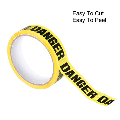 Harfington Uxcell Caution Warning Stripe Sticker Adhesive Tape DANGER Marking, 82 Ft x 1 Inch(LxW), Yellow Black for Workplace Wet Floor Caution