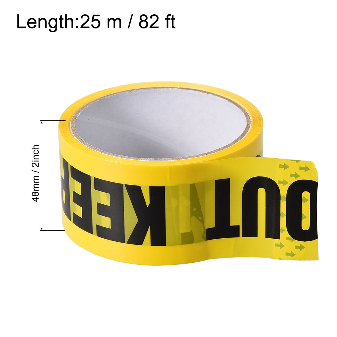 uxcell Uxcell Caution Warning Stripe Sticker Adhesive Tape Bold KEEP OUT Marking, 82 Ft x 2 Inch(LxW), Yellow Black for Workplace Wet Floor Caution