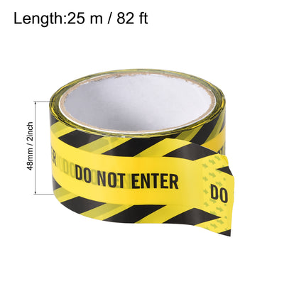 Harfington Uxcell Caution Warning Stripe Sticker Adhesive Tape DO NOT ENTER Marking, 82 Ft x 2 Inch(LxW), Yellow Black for Workplace Wet Floor Caution 2pcs