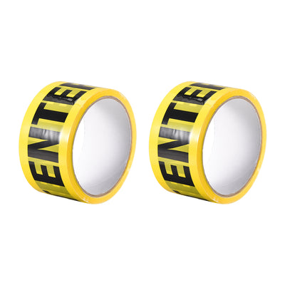 Harfington Uxcell Caution Warning Stripe Sticker Adhesive Tape Bold DO NOT ENTER Marking, 82 Ft x 2 Inch(LxW), Yellow Black for Workplace Wet Floor Caution 2pcs