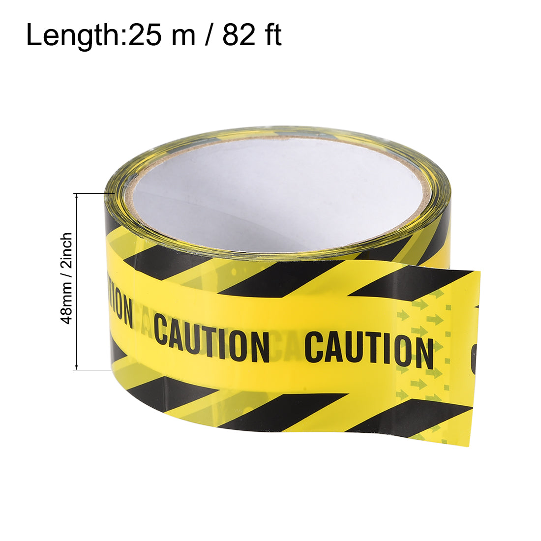 uxcell Uxcell Caution Stripe Sticker Adhesive Tape CAUTION Mark, 82 Ft x 2 Inch(LxW), Yellow Black for Workplace Office Wet Floor Caution