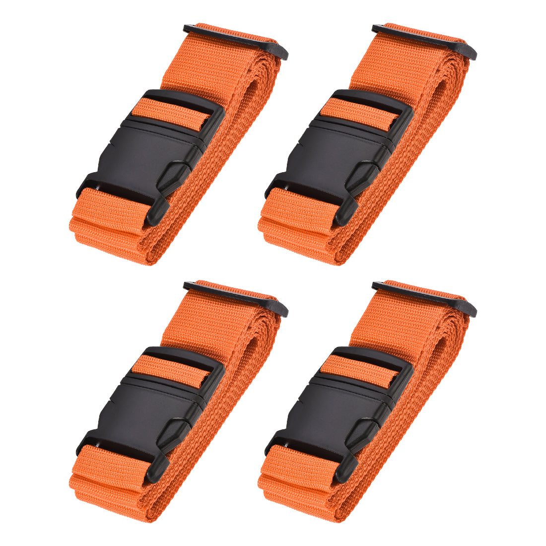 uxcell Uxcell Luggage Straps Suitcase Belts with Buckle Label, 2Mx5cm Adjustable PP Travel Bag Packing Accessories, Orange 4Pcs