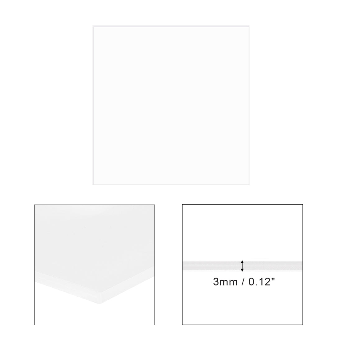 uxcell Uxcell Acrylic Sheet,Clear,3mm Thick,10cm x 10cm,Plastic Board