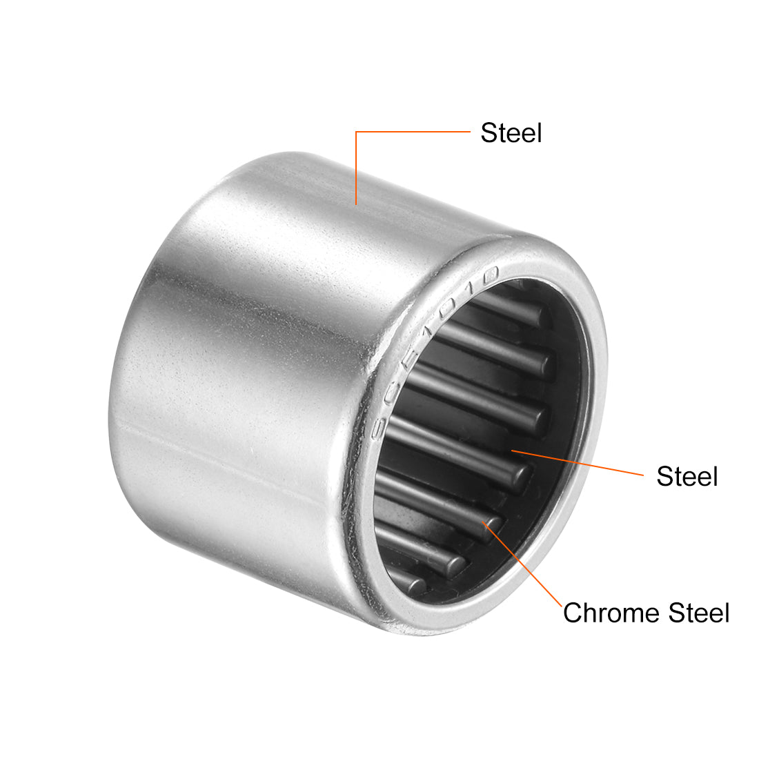 uxcell Uxcell Needle Roller Bearings, Open End Stamping Steel Drawn Cup Inch