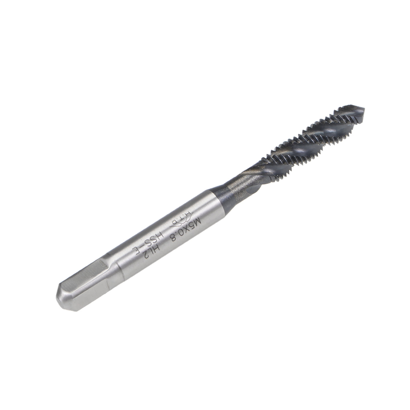 uxcell Uxcell M5 x 0.8 Spiral Flute Tap Metric Machine Thread Tap HSS Nitriding Coated