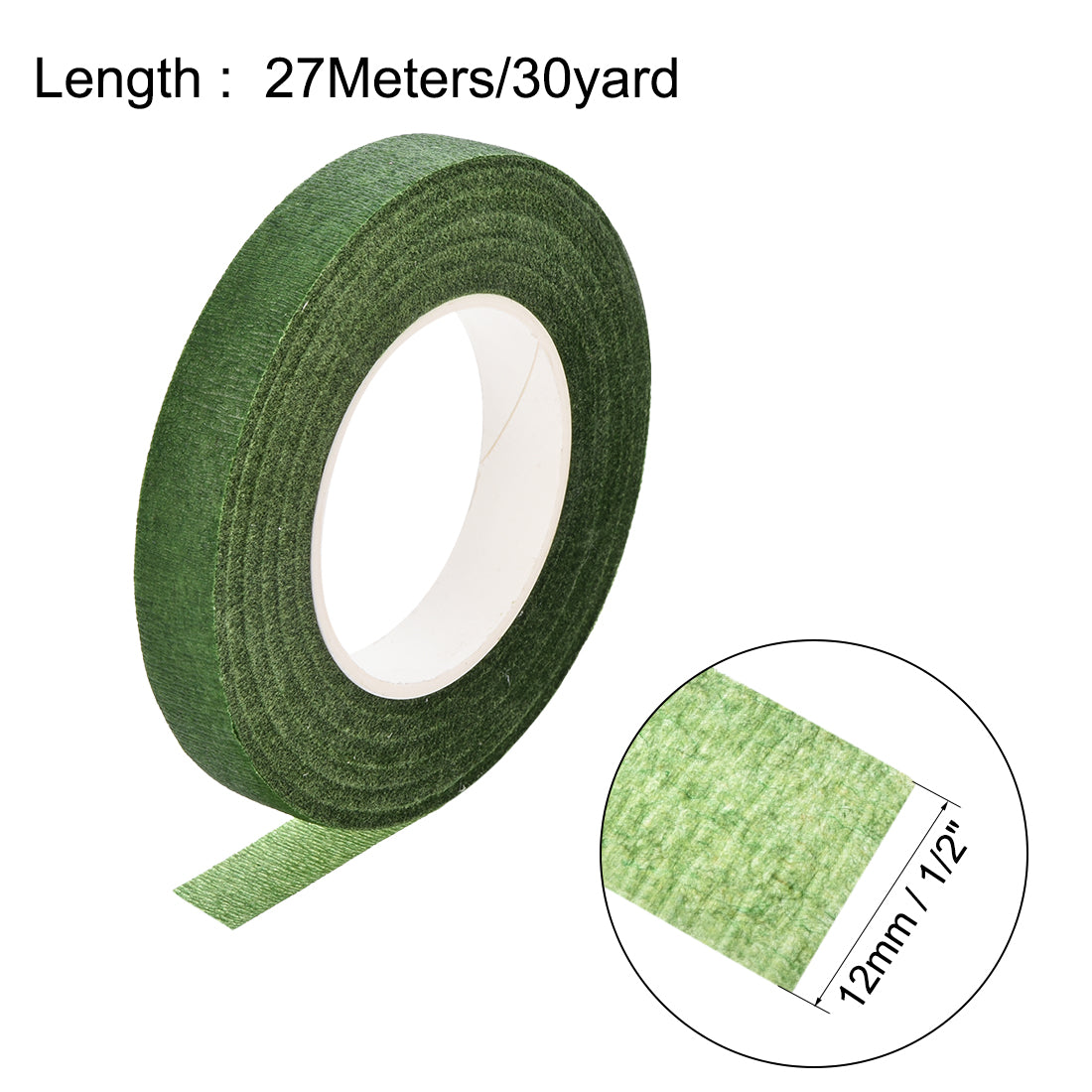uxcell Uxcell 2Roll 1/2"x30Yard Green Floral Tape Flower Adhesives Floral Arrangement Kit