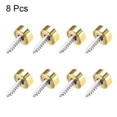 Harfington Uxcell Mirror Screws, Decorative Cap Fasteners Cover Nails, Electroplated, Bright Golden 12mm/0.47" Brass 8pcs