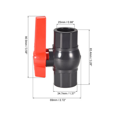 Harfington Uxcell Ball Valve, Socket Type, for Control Water Flow, PVC