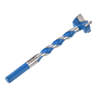 uxcell Uxcell Forstner Wood Boring Drill Bit 25mm Dia. Hole Saw Carbide Alloy Steel Tip Hex Shank Cutting for Hinge Plywood Wood Tool Blue