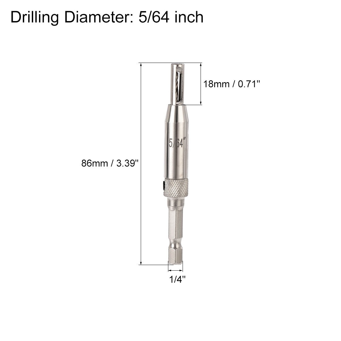 uxcell Uxcell Self Centering Hinge Tapper Core Drill Bit, Hole Puncher, 5/64 Diameter, for Woodworking, Silver