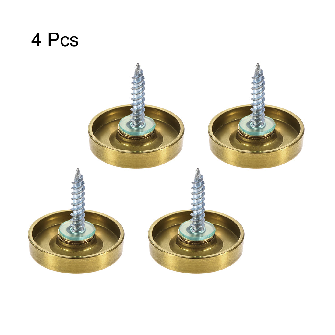 Uxcell Uxcell Mirror Screws, Decorative Cap Fasteners Cover Nails, Electroplated Wire Drawing, Golden 22mm/0.87" 4pcs
