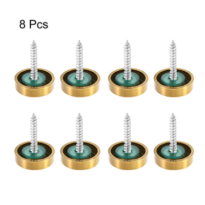 Harfington Uxcell Mirror Screws, Decorative Cap Fasteners Cover Nails, Electroplated, Bright Golden 22mm/0.87" 8pcs