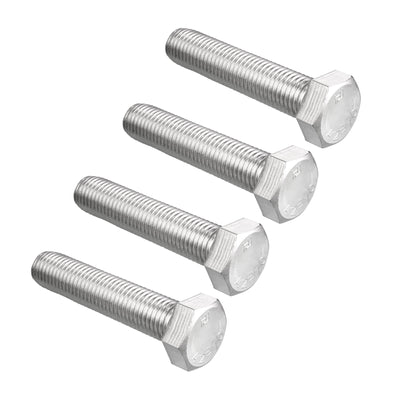 Harfington Uxcell Hex Screw Bolt, Metric M16x30mm 304 Stainless Steel Fully Threaded Bolts 4pcs