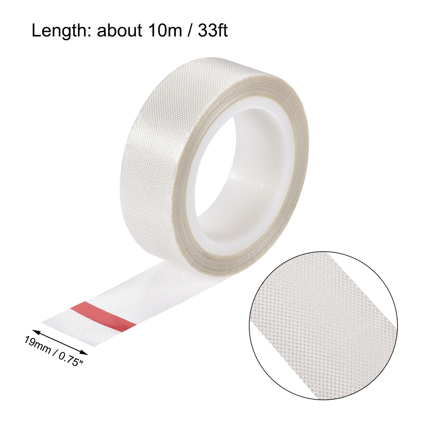 uxcell Uxcell Heat Resistant Tape High Temperature Adhesive Tape 19mm Width 10m Length White