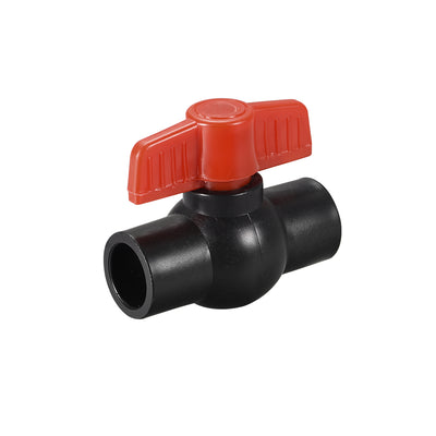 Harfington Uxcell Ball Valve,Inner Diameter, Socket Type, for Control Water Flow, PE Black Red