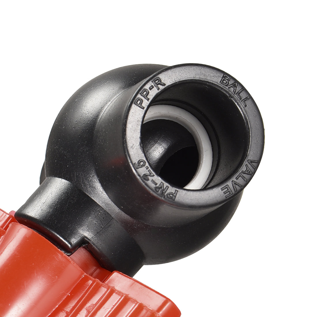 Uxcell Uxcell Ball Valve, 40mm Inner Diameter, Socket Type, for Control Water Flow, PE Black Red 2Pcs