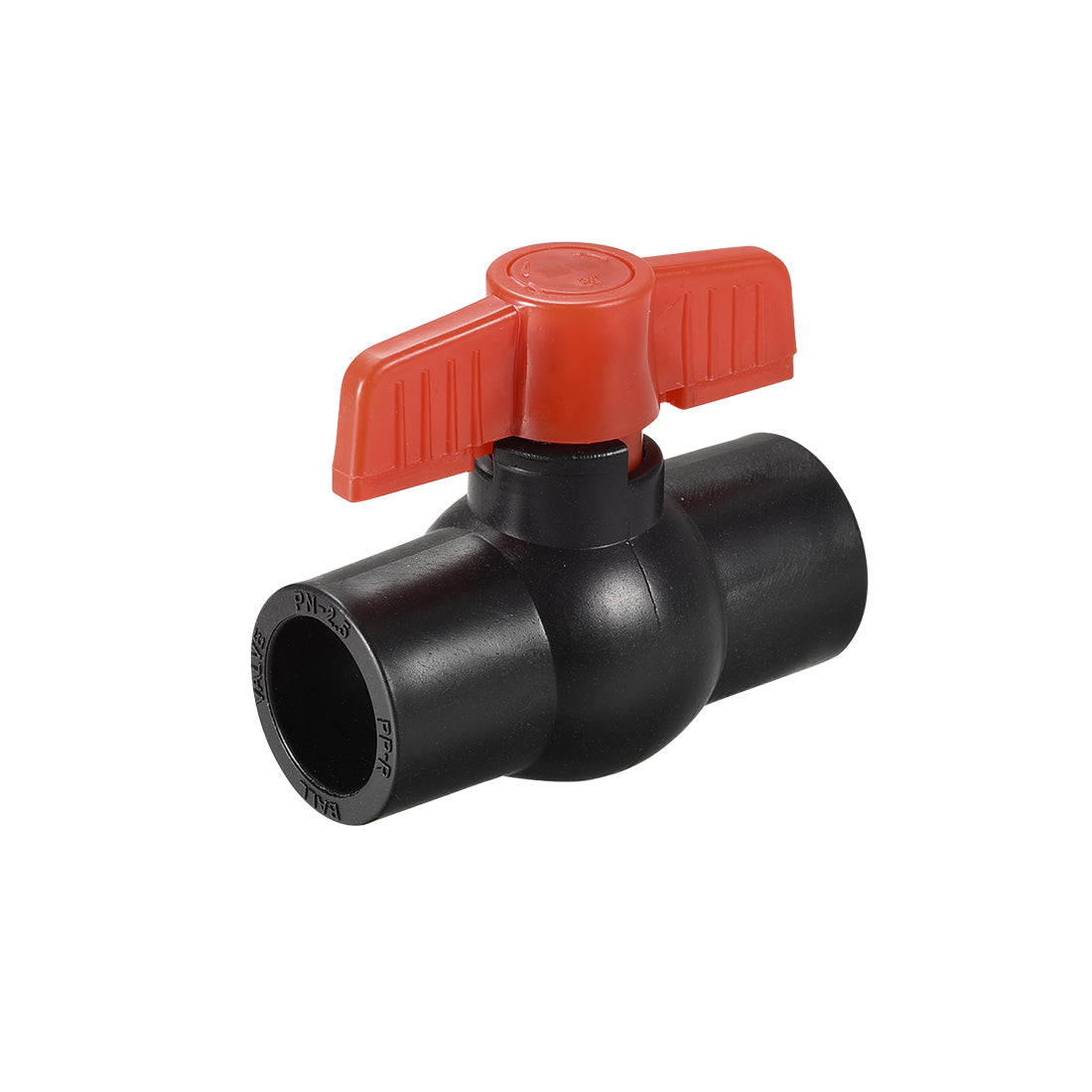 uxcell Uxcell Ball Valve,Inner Diameter, Socket Type, for Control Water Flow, PE Black Red