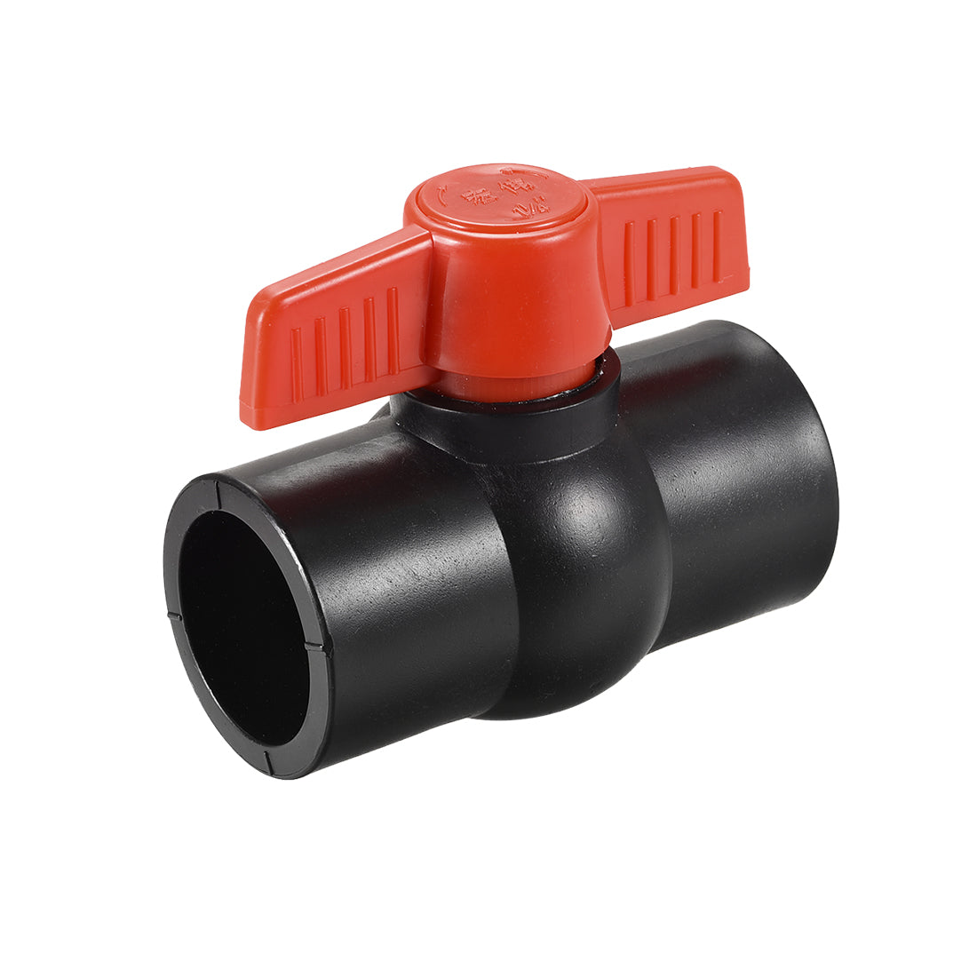 uxcell Uxcell Ball Valve,Inner Diameter, Socket Type, for Control Water Flow, PE Black Red