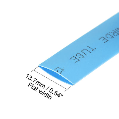 Harfington Uxcell Heat Shrink Tubing, 5/16"(8mm) Dia 13.7mm Flat Width 2:1 rate 10ft - Blue