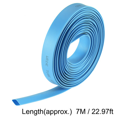 Harfington Uxcell Heat Shrink Tubing, 5/16"(8mm) Dia 13.7mm Flat Width 2:1 rate 7m - Blue