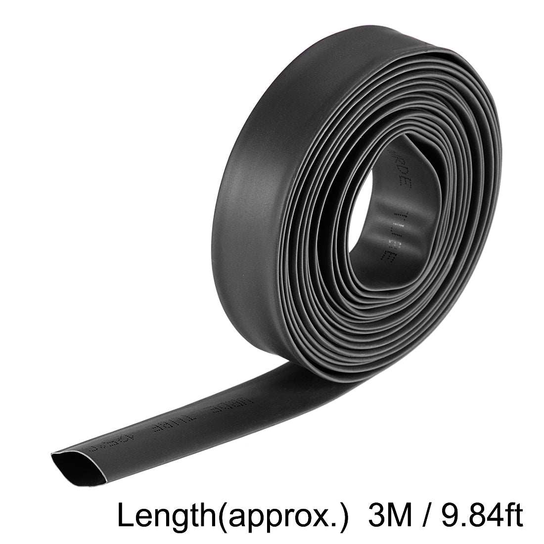 uxcell Uxcell Heat Shrink Tubing, 3/8"(10mm) Dia 17mm Flat Width 2:1 rate 10ft - Black