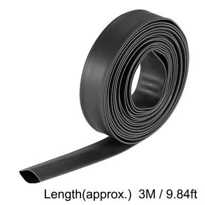 Harfington Uxcell Heat Shrink Tubing, 3/8"(10mm) Dia 17mm Flat Width 2:1 rate 10ft - Black