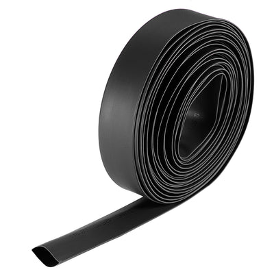 uxcell Uxcell Heat Shrink Tubing, 14mm Dia 23mm Flat Width 2:1 rate 7m - Black