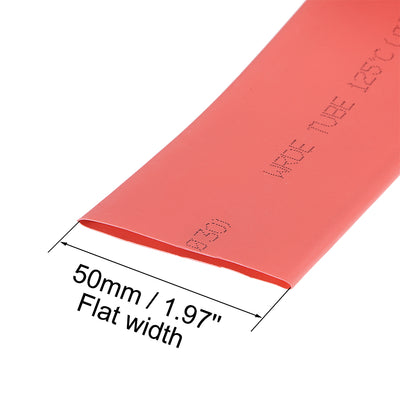 Harfington Uxcell Heat Shrink Tubing, 30mm Dia 50mm Flat Width 2:1 rate 1m - Red