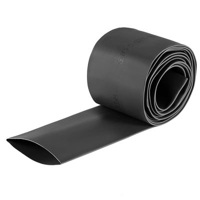 uxcell Uxcell Heat Shrink Tubing, 1-3/8"(35mm) Dia 57mm Flat Width 2:1 rate 2m - Black