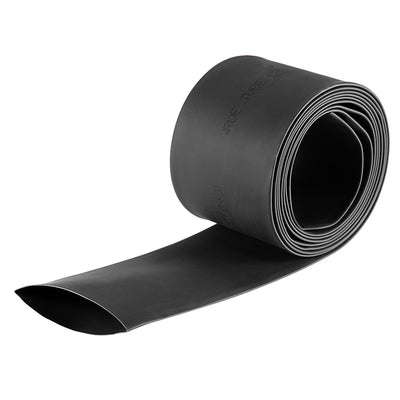 Harfington Uxcell Heat Shrink Tubing, 40mm Dia 66mm Flat Width 2:1 rate 2m - Black