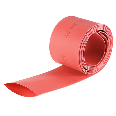uxcell Uxcell Heat Shrink Tubing, 40mm Dia 66mm Flat Width 2:1 rate 2m - Red