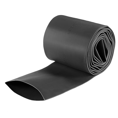 uxcell Uxcell Heat Shrink Tubing, 2"(50mm) Dia 80mm Flat Width 2:1 rate 2m - Black