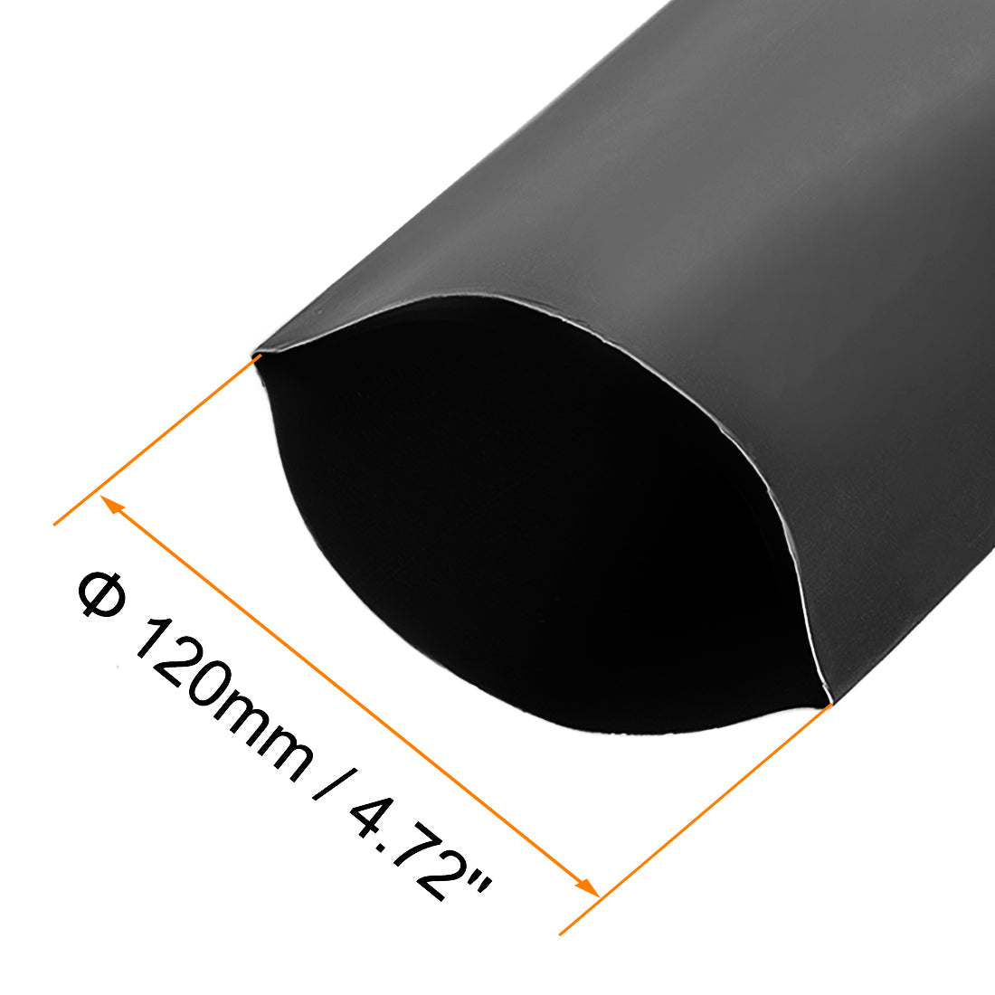 uxcell Uxcell Heat Shrink Tubing, 120mm Dia 191mm Flat Width 2:1 Rate 1m - Black